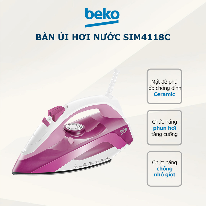 Bàn ủi hơi nước BEKO SIM4118C - Hàng chính hãng