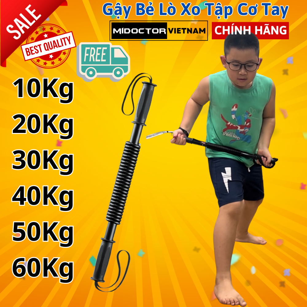 Gậy bẻ lò xo 10kg 20kg Dành Cho Bé Trẻ Em 30kg 40kg 50kg 60kg 100kg tập cơ tay - Hãng miDoctor