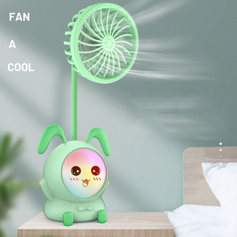Quạt mini tích điện cầm tay quạt để bàn kèm đèn đổi màu