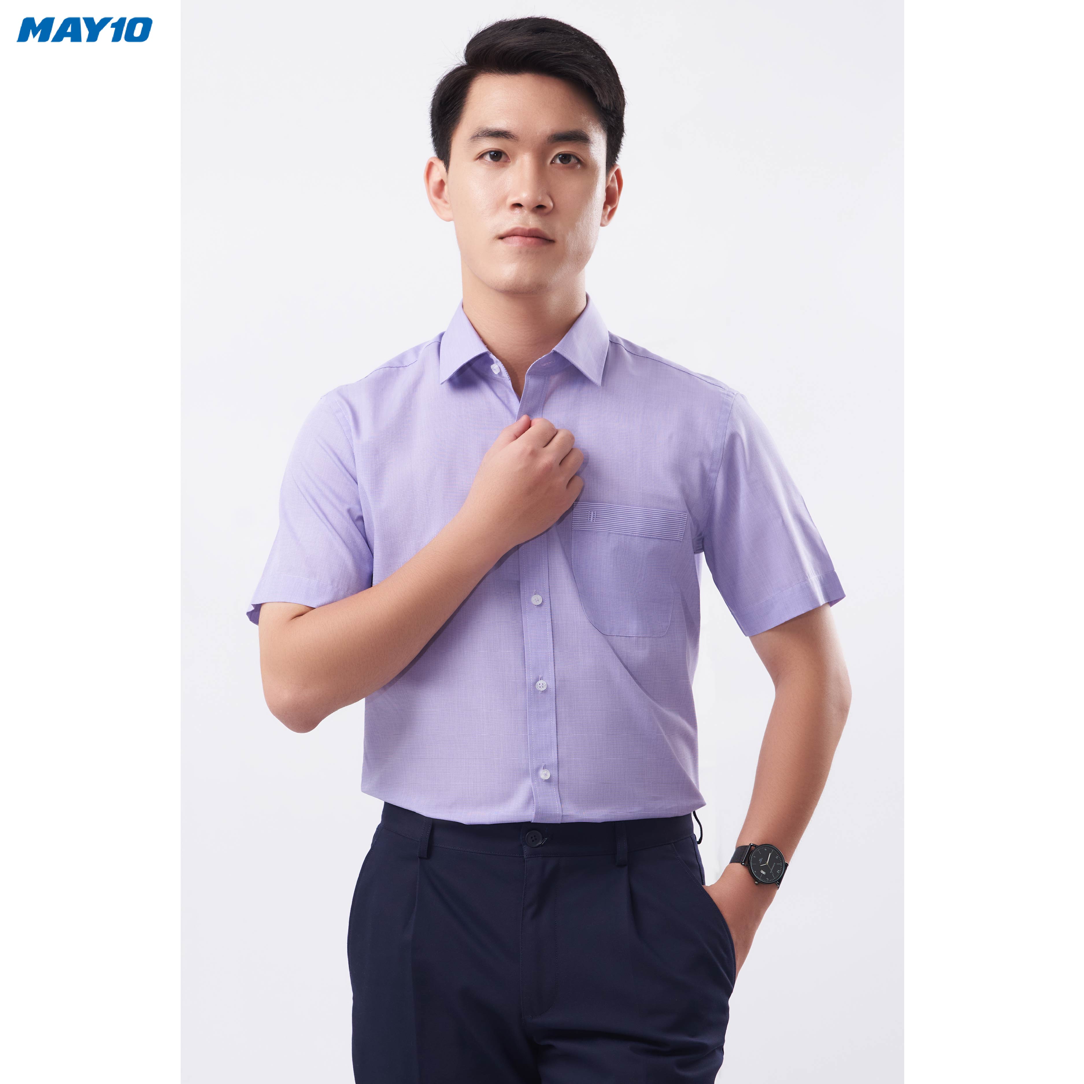 Sơ mi nam cộc tay May 10 form RegularFit mã 010121124 325