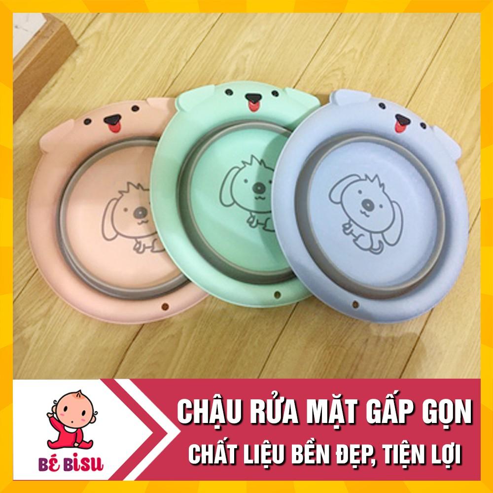 Chậu rửa mặt silicon gấp gọn đa năng cho bé (33x33x8cm