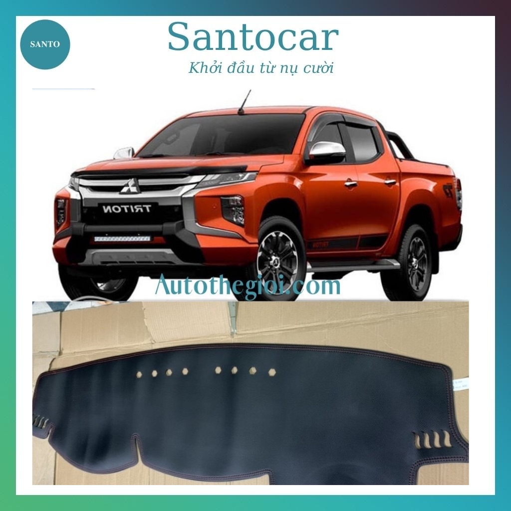 Thảm chống nóng taplo Triton, taplo Mitshubishi Triton 2018-2020 chất liệu da vân cabon