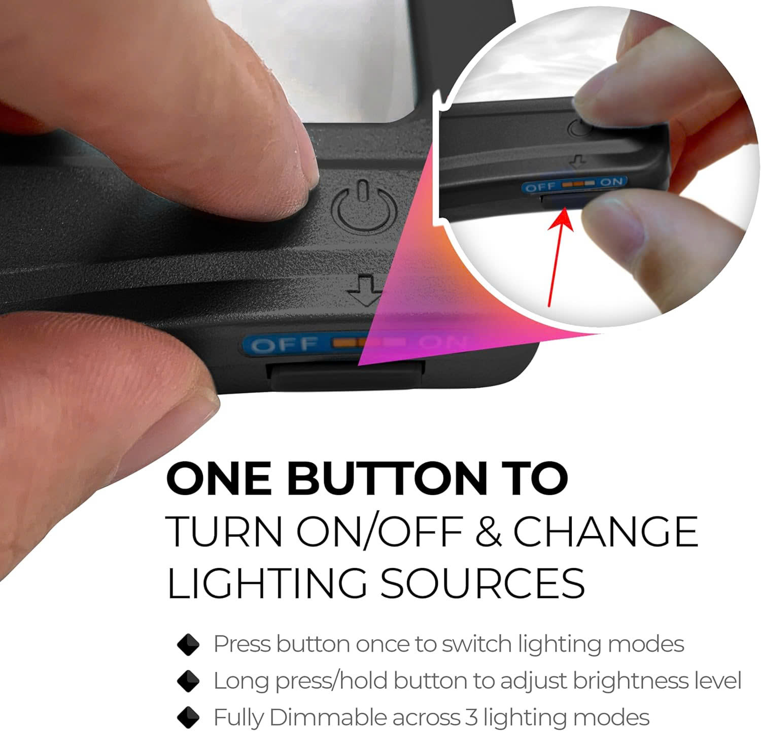 Kính lúp đọc sách cỡ lớn cao cấp Magnipros 1820BK+ST+FBA (5X, có đèn led 3 chế độ màu vô cấp để giảm mỏi mắt, có khung đỡ)