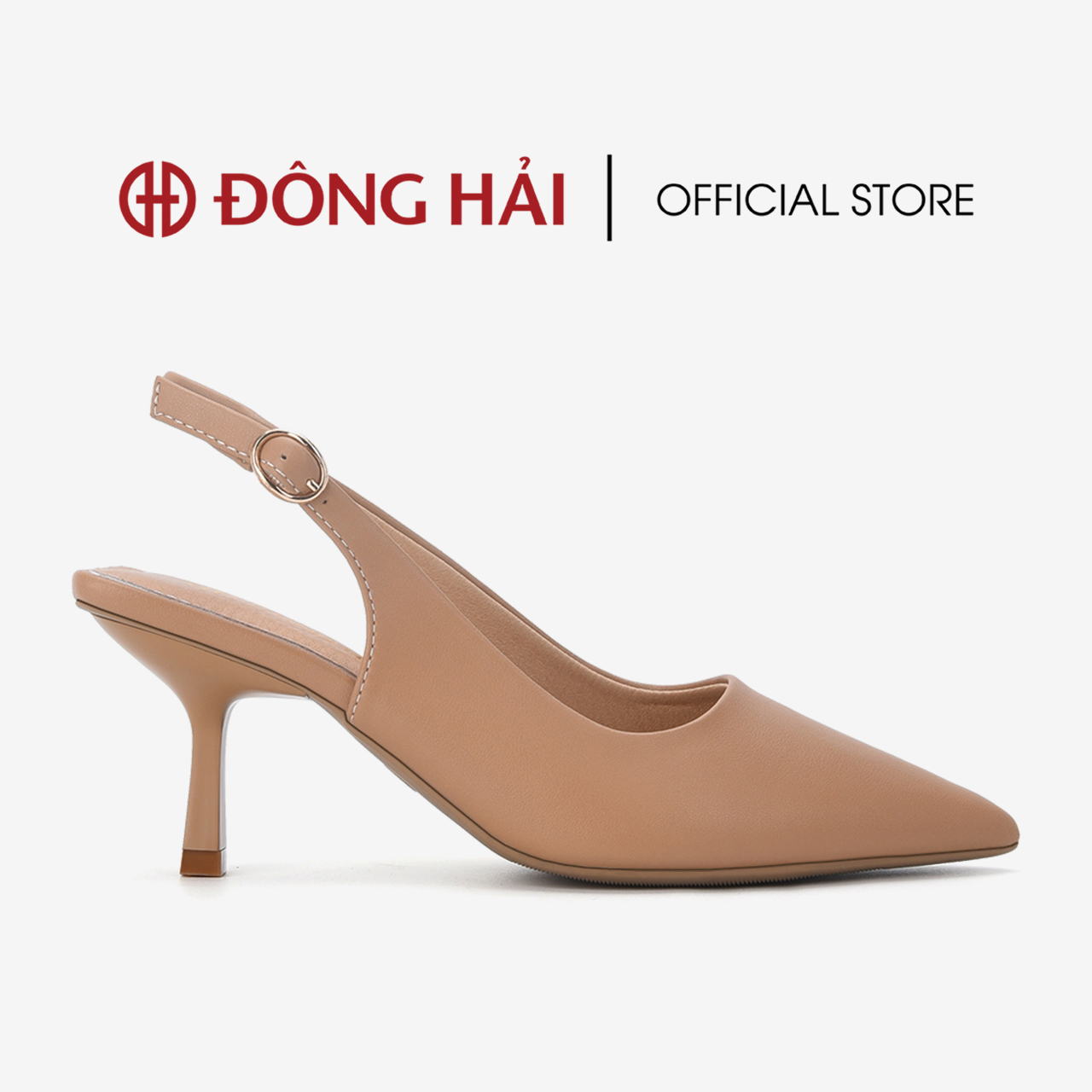 Giày cao gót nữ Đông Hải thiết kế Slingback mũi nhọn thanh lịch gót nhọn nữ tính cao 7cm vừa phải -  G5808