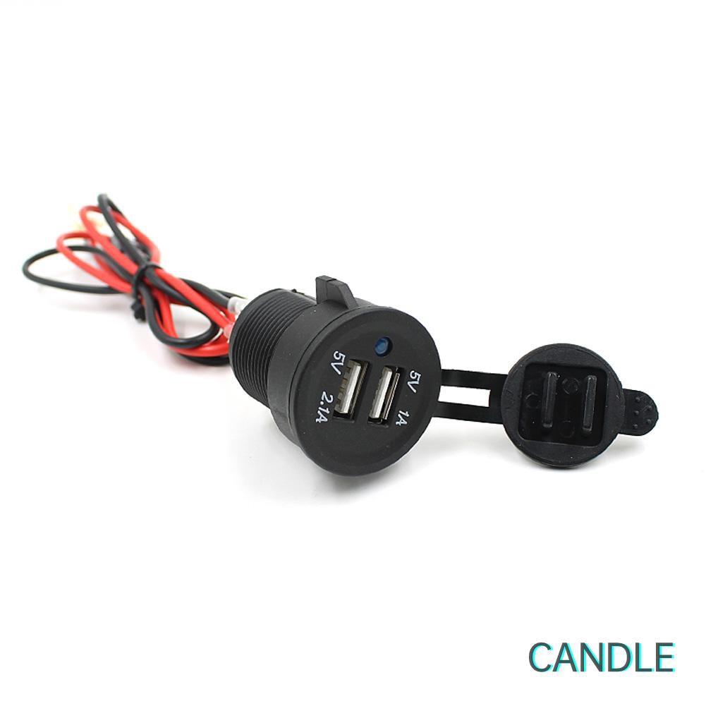 Đầu Sạc Usb Kép 12v Cho Xe Hơi / Xe Máy