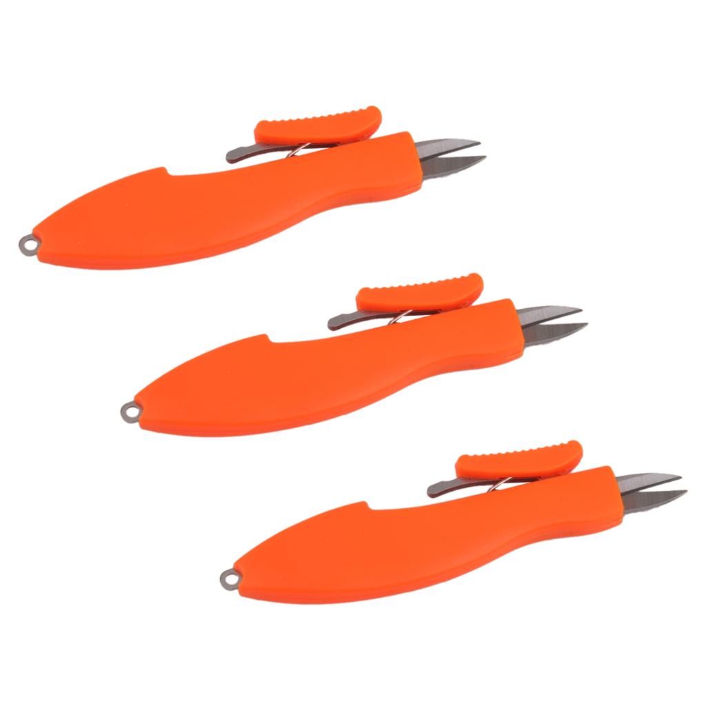 3pcs Stainless Steel Fishing Line Scissor Folding Sewing String Cutter Snips Tools