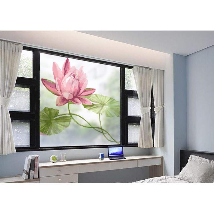 Decal Dán Kính Cao Cấp - Bông Sen Lớn