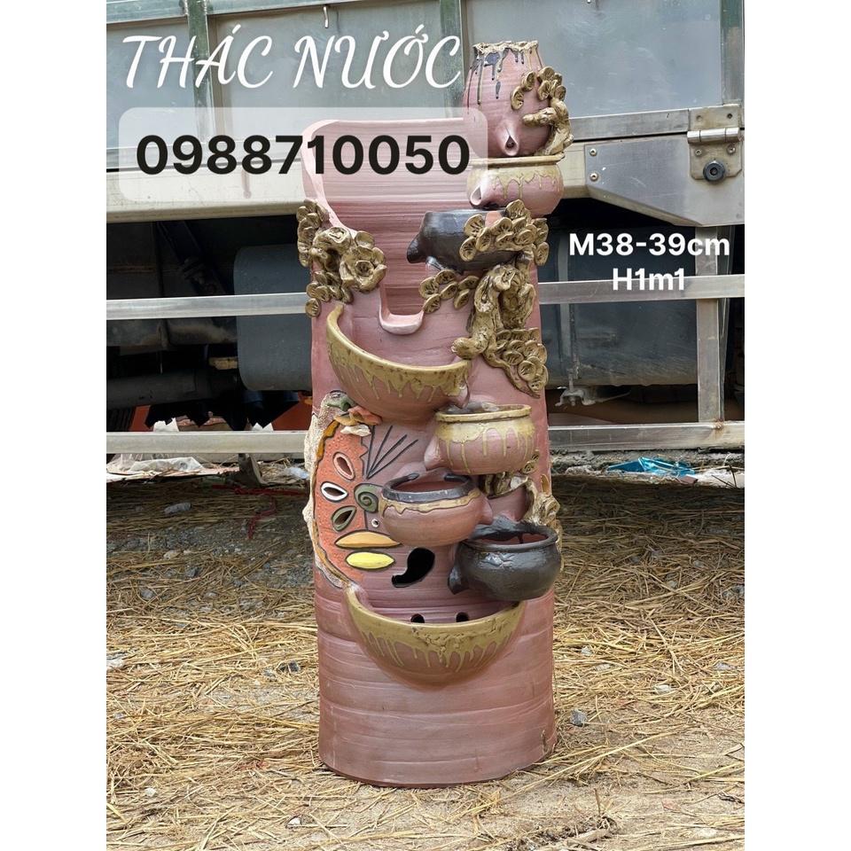 Thác nước phong thuỷ hình Ống, cao 1.1m, đường kính miệng 38-39cm