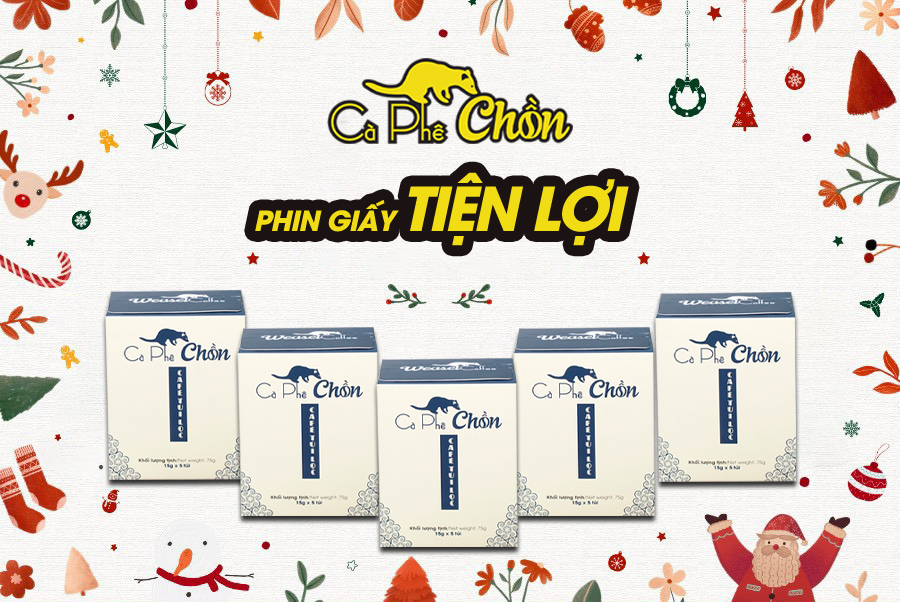 Cà Phê Chồn phin giấy Cocoa Indochine (Hộp 5 Gói x 15g)