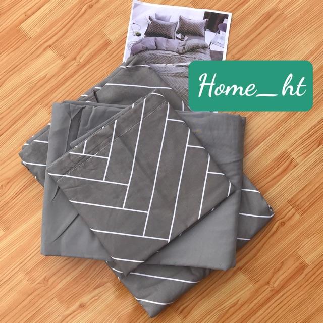 Bộ chăn ga Cotton Poly kẻ xương cá - mẫu mới phong cách Hàn Quốc
