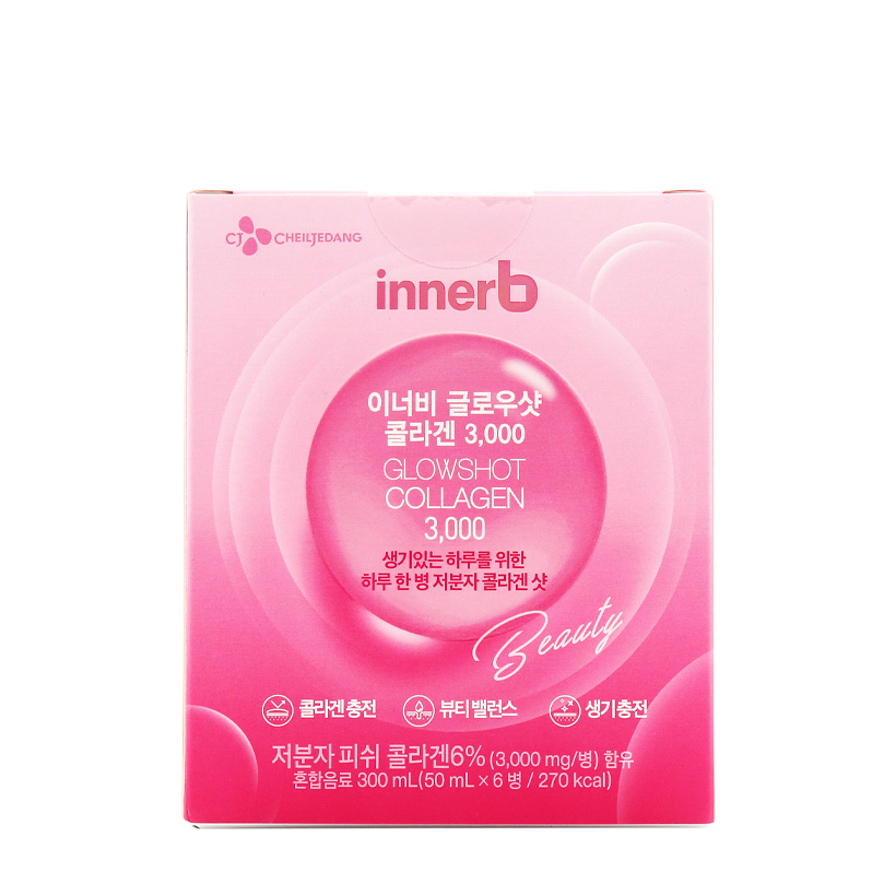 Nước uống Collagen InnerB Glowshot CJ (Hộp 6 chai)