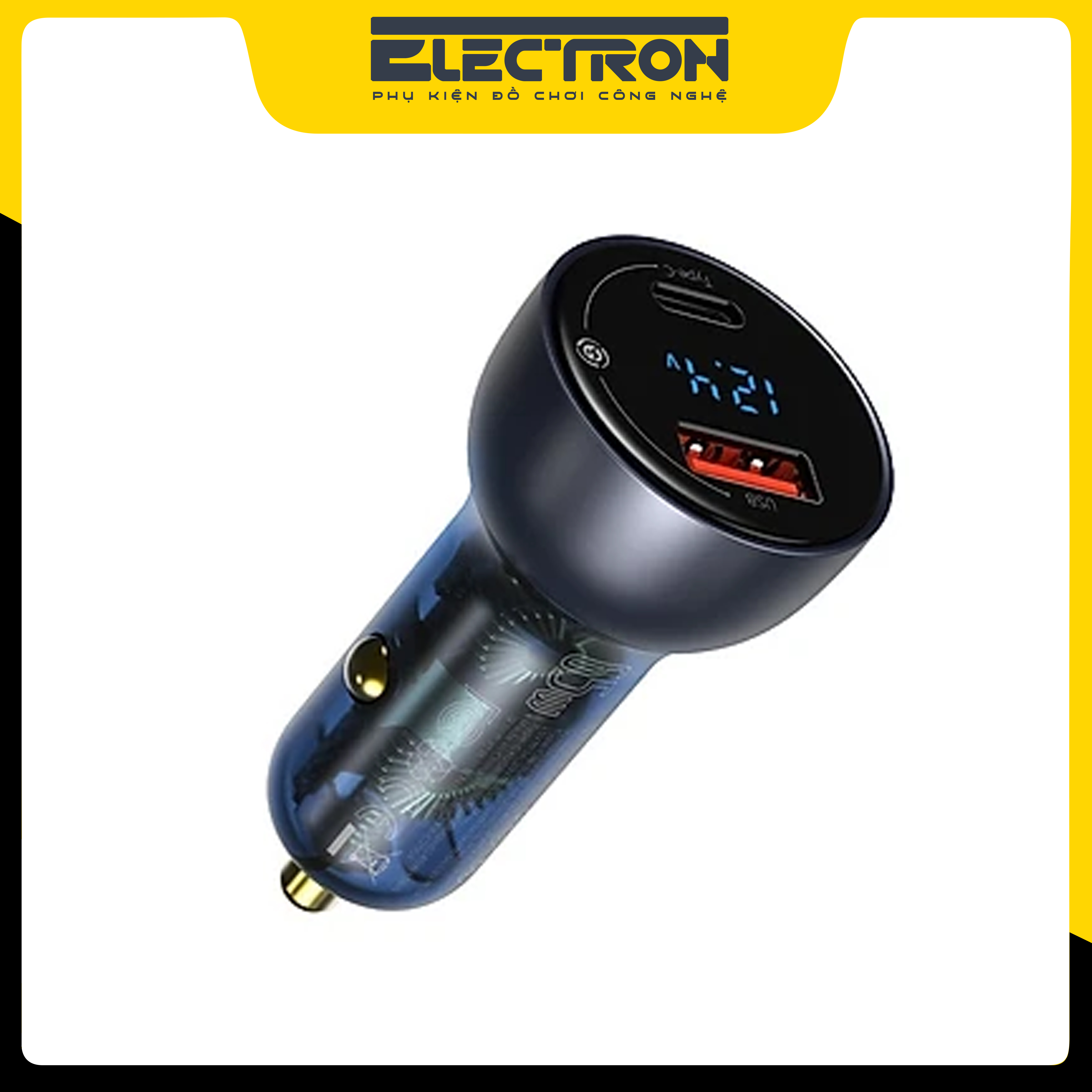 Tẩu sạc nhanh đa năng Baseus CCKX-C0A tích hợp Type-C và USB công suất 65W - Hàng Nhập Khẩu