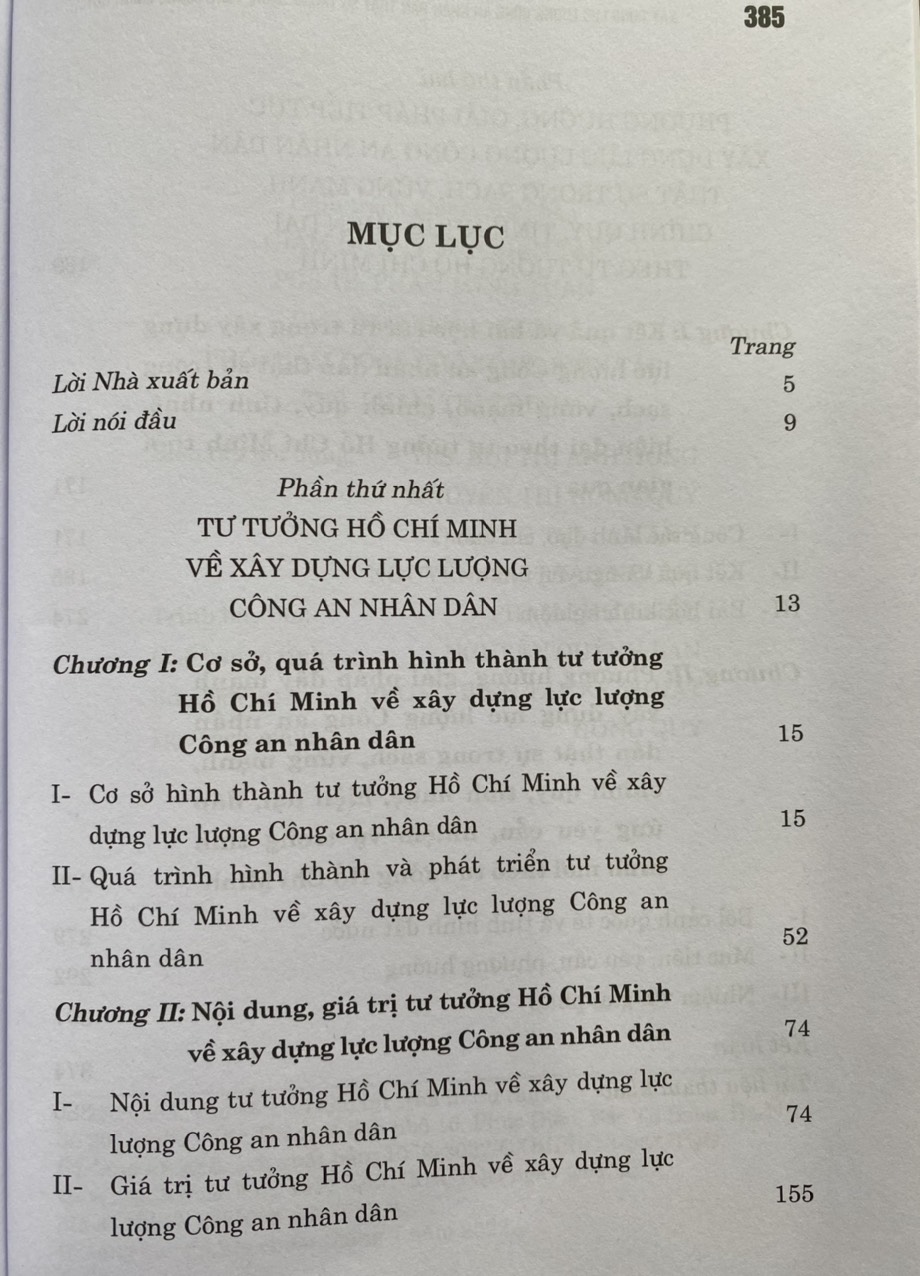 Xây dựng lực lượng Công an nhân dân thật sự trong sạch, vững mạnh,chính quy, tinh nhuệ, hiện đại, đáp ứng yêu cầu, nhiệm vụ trong tình hình mới theo tư tưởng Hồ Chí Minh (Sách chuyên khảo)