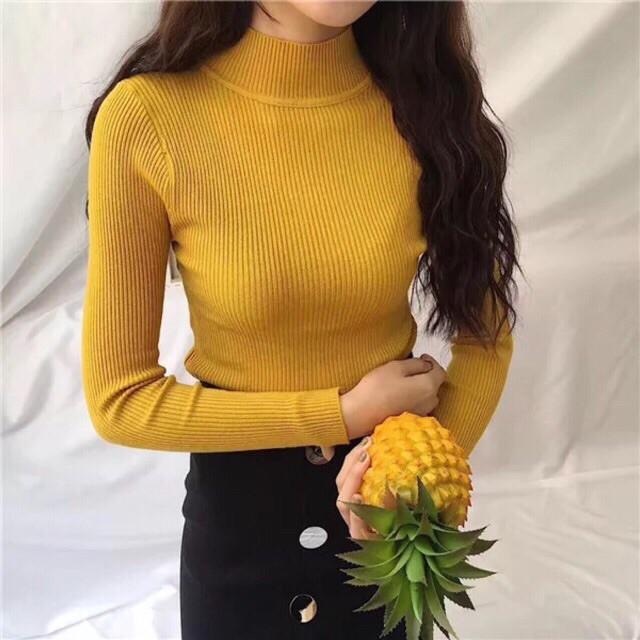 Áo len cổ 3 phân - sưởi ấm mua đông