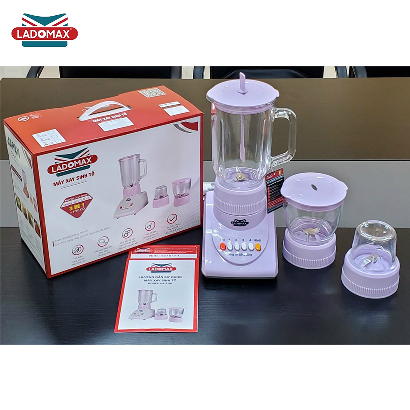 Máy xay sinh tố đa năng 3 cối Ladomax HA-9166-3 - Hàng chính hãng