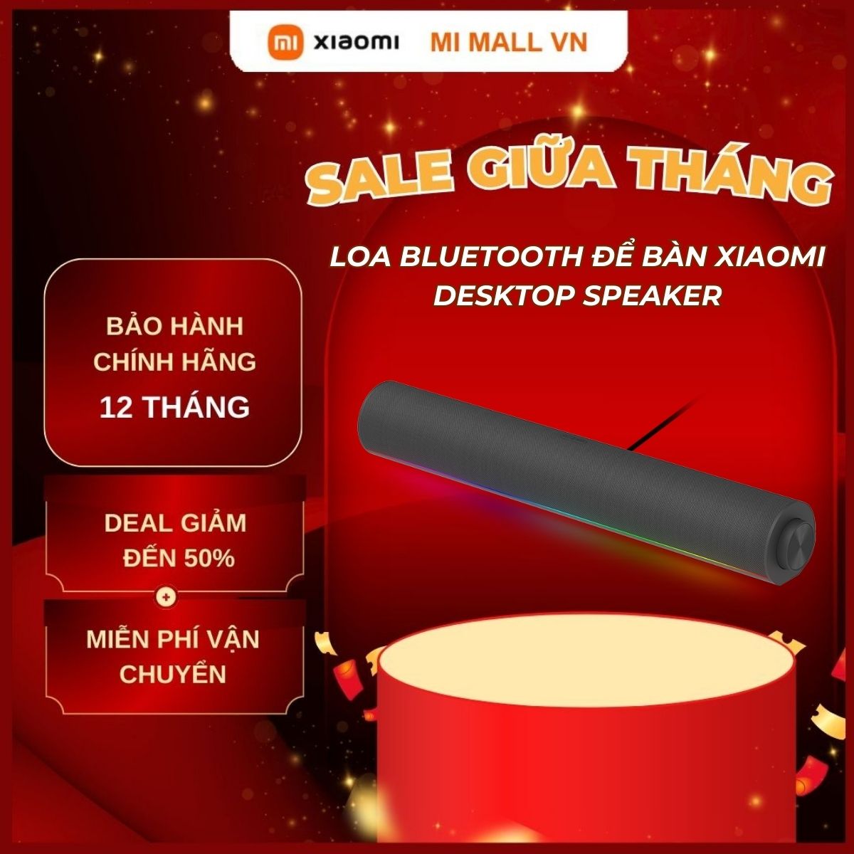 Loa Bluetooth Để Bàn Xiaomi Desktop Speaker | Đèn đổi màu RGB | Nhiều chế độ âm thanh | Micro Tích Hợp | Hàng Chính Hãng