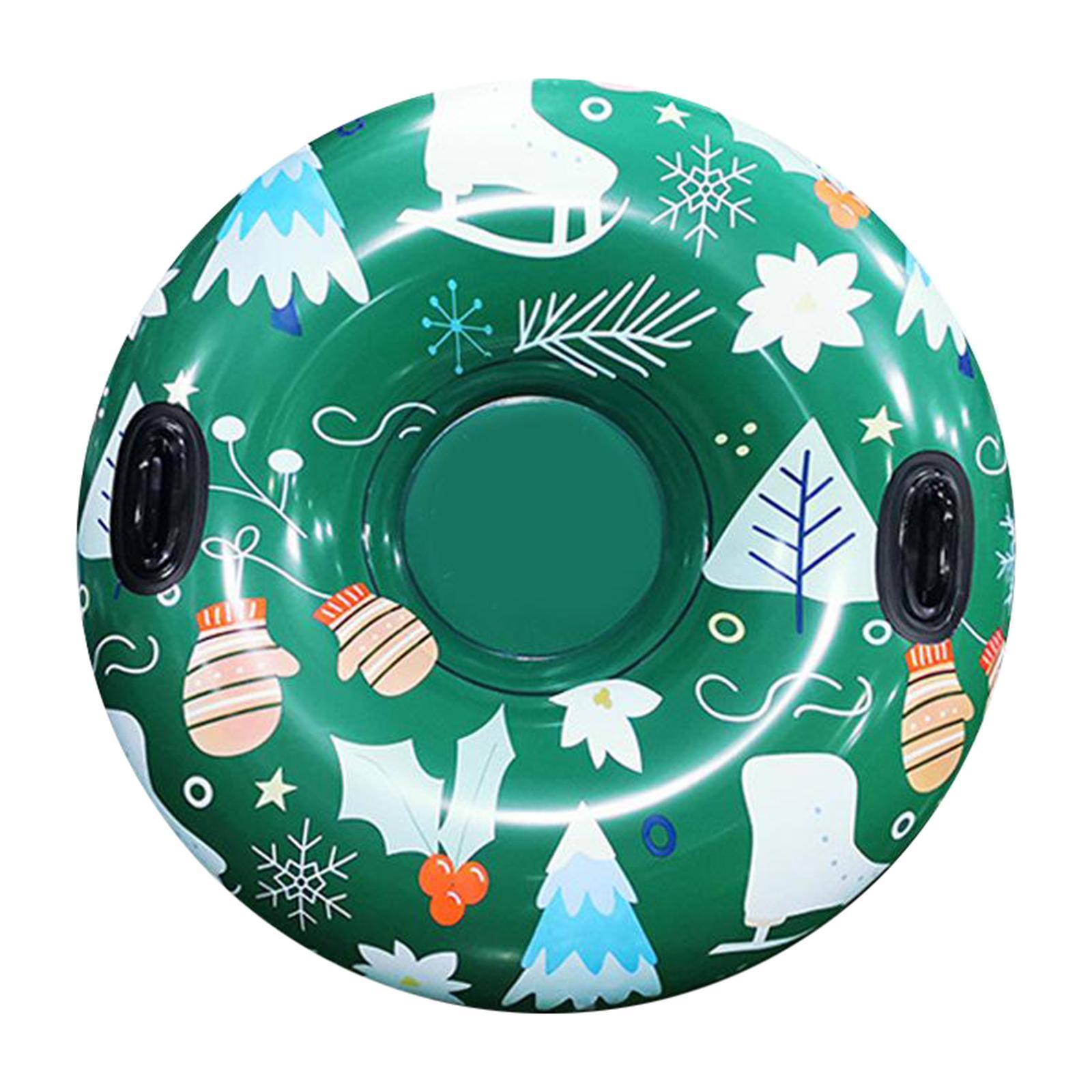 Portable Inflatable Snow Tube 47'' Diameter Sled Heavy Duty Snow Sledding Tube