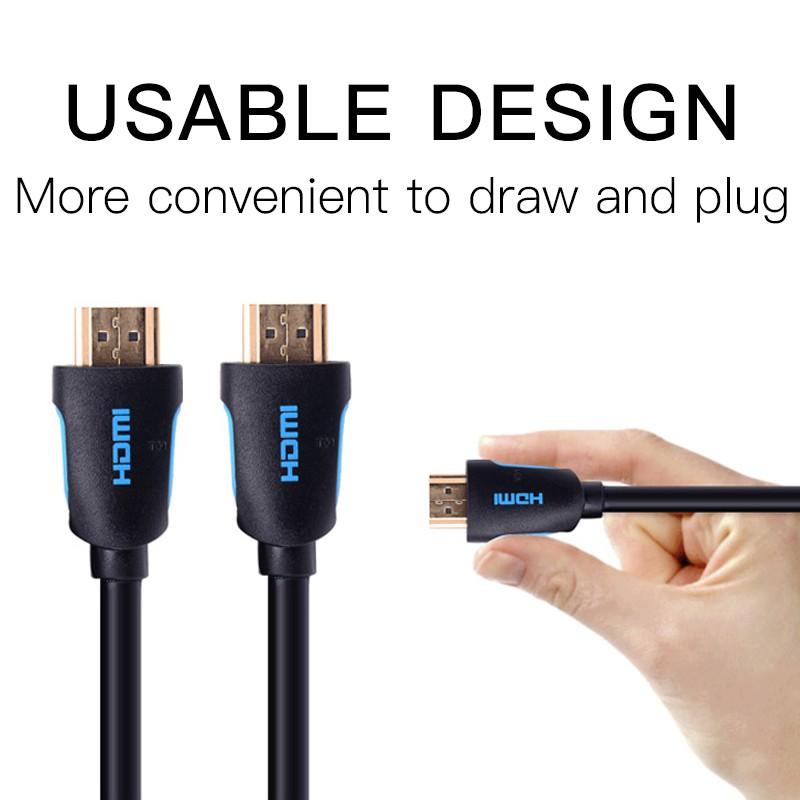 Cáp HDMI 2.0 hỗ trợ 4K 60Hz, dài 1.5m/2m/3m/5m/10m - Cáp HDMI Dây tròn VAA-M02 Vention - Hàng chính hãng