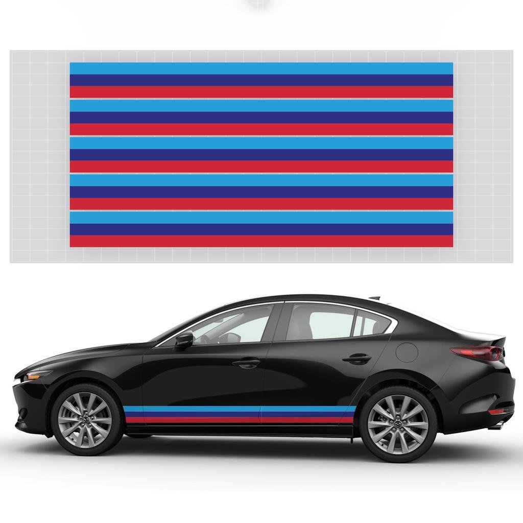 Combo 3 mét Decal Tem Sườn Xe Ô Tô chọn mẫu Mẫu Cờ Đức, Pháp, Italy, Performance, Decal Dán Sườn Xe Ô Tô Đẹp Nhất