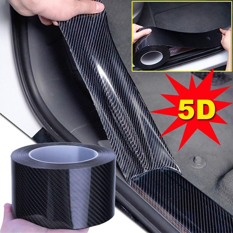 Miếng dán cản cửa ô tô 5D sợi carbon chống trầy