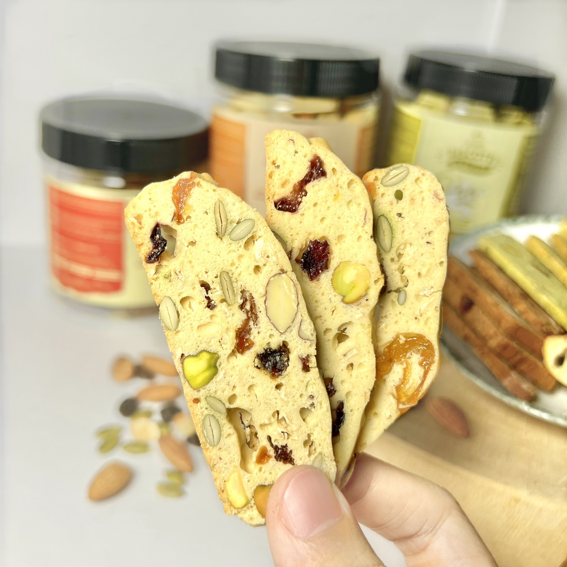 Bánh Biscotti DK HARVEST 220g - Bánh biscotti ăn kiêng, Bánh biscotti nguyên cám, không đường, hỗ trợ giảm cân