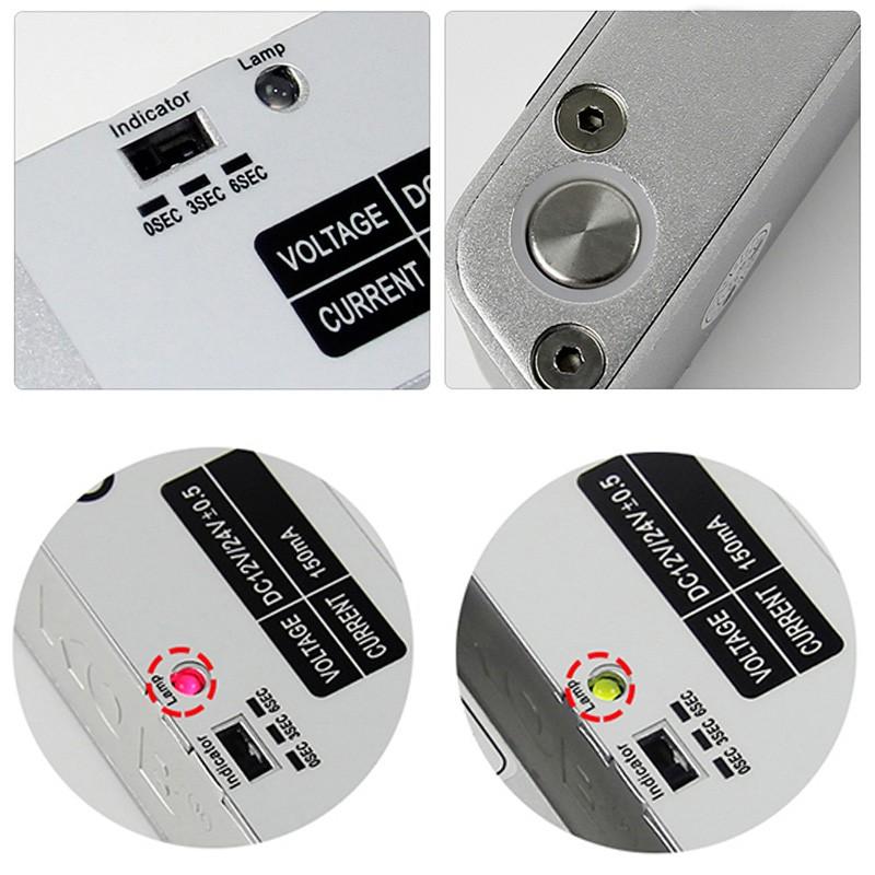 Khóa chốt cửa điện từ gắn cửa gỗ-nhựa-nhôm, loại thường mở 12VDC có độ trễ 0-3-6 giây