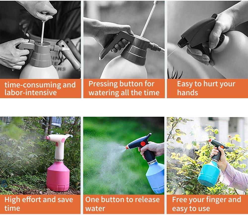 1L Tưới nước, bình xịt thực vật, bình xịt điện với vòi phun có thể điều chỉnh để làm vườn, làm sạch gia đình, rượu, cây trong nhà/ngoài trời