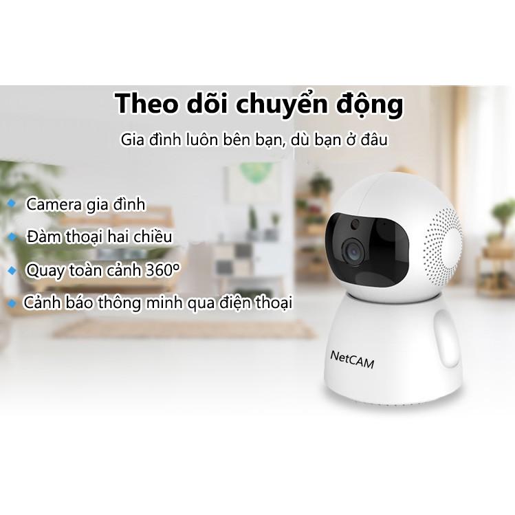 Camera IP wifi giám sát NetCAM NVA2.0 / NVA3.0 , Xoay 360 độ, Đàm thoại 2 chiều, Báo động qua điện thoại - Hàng chính hãng