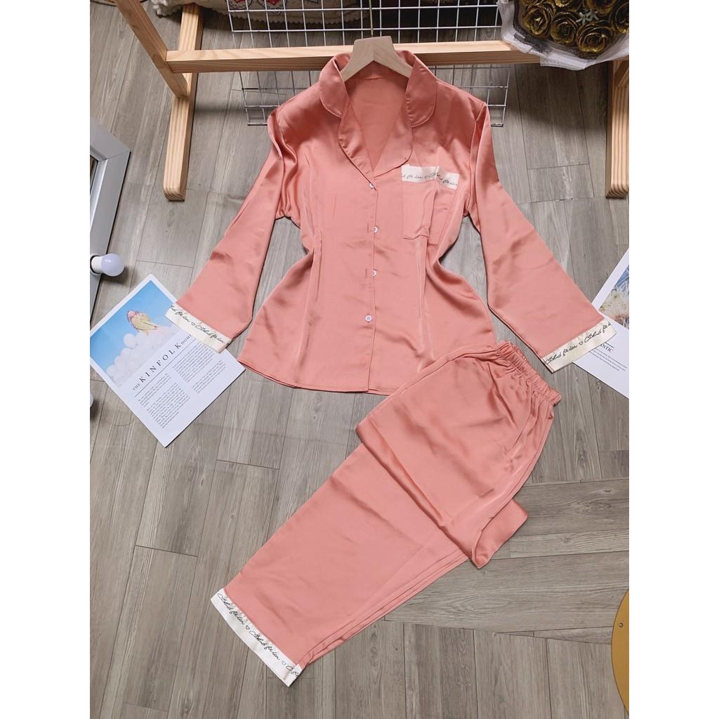 Bộ pijama quần dài áo dài tay chất lụa satin cao cấp Xavia-P2