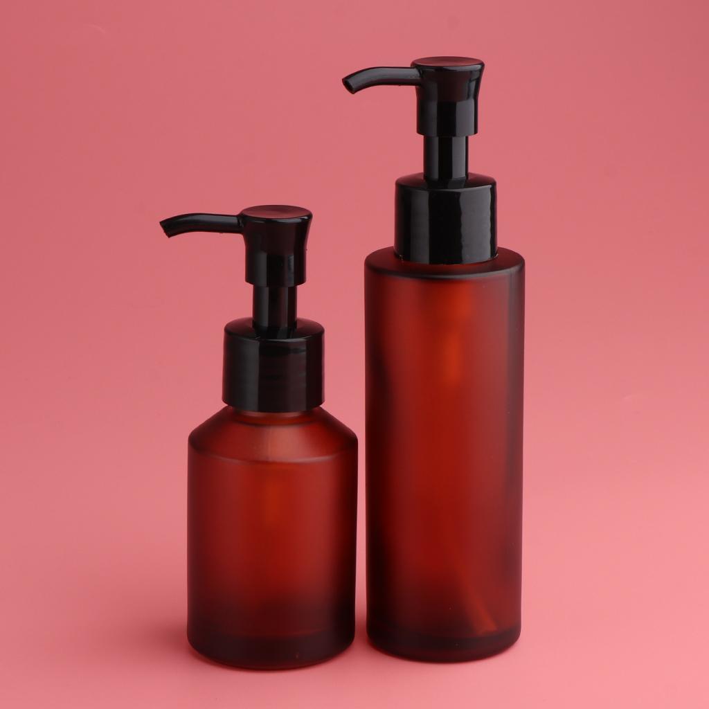 4pcs Travel Refillable Makeup Pump Bottles Lotion Serum Dispensers 60/100ml