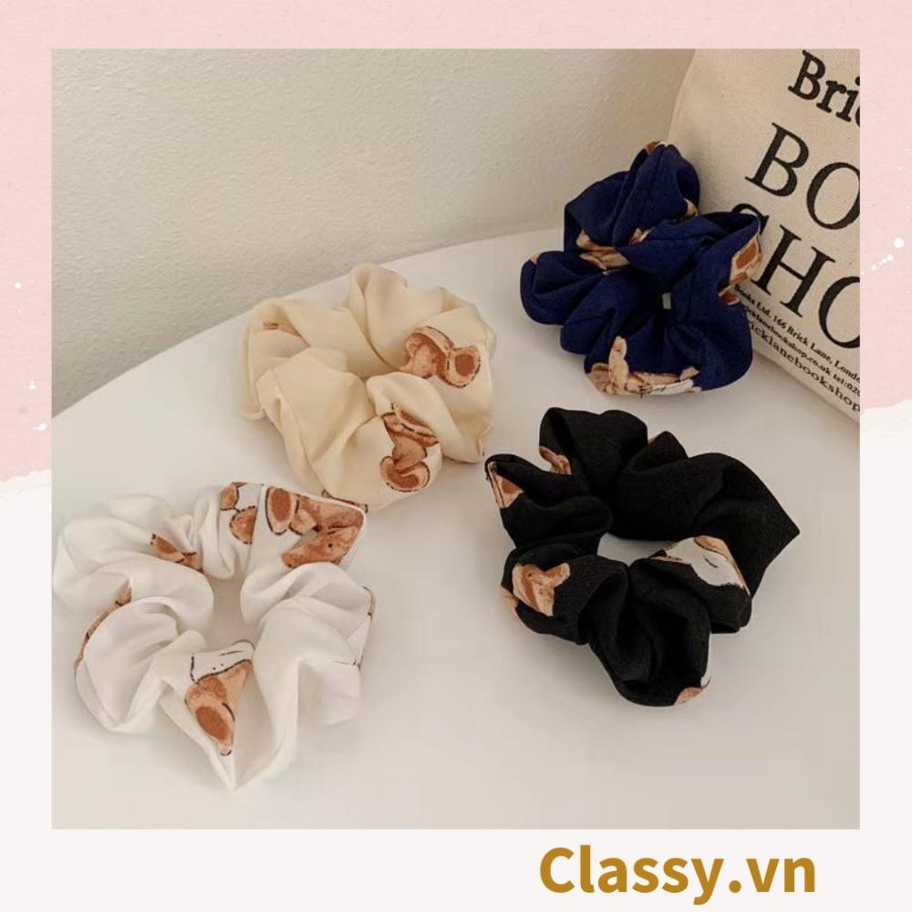 Dây cột tóc Classy họa tiết chú gấu siêu êm siêu bền PK1370