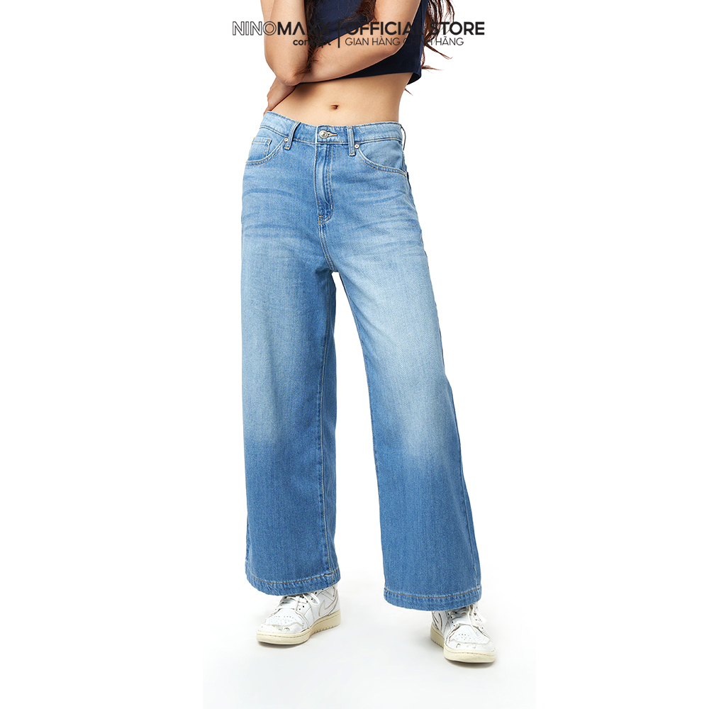NINOMAXX Quần jean thời trang Nữ ống loe chất liệu cotton  2202028