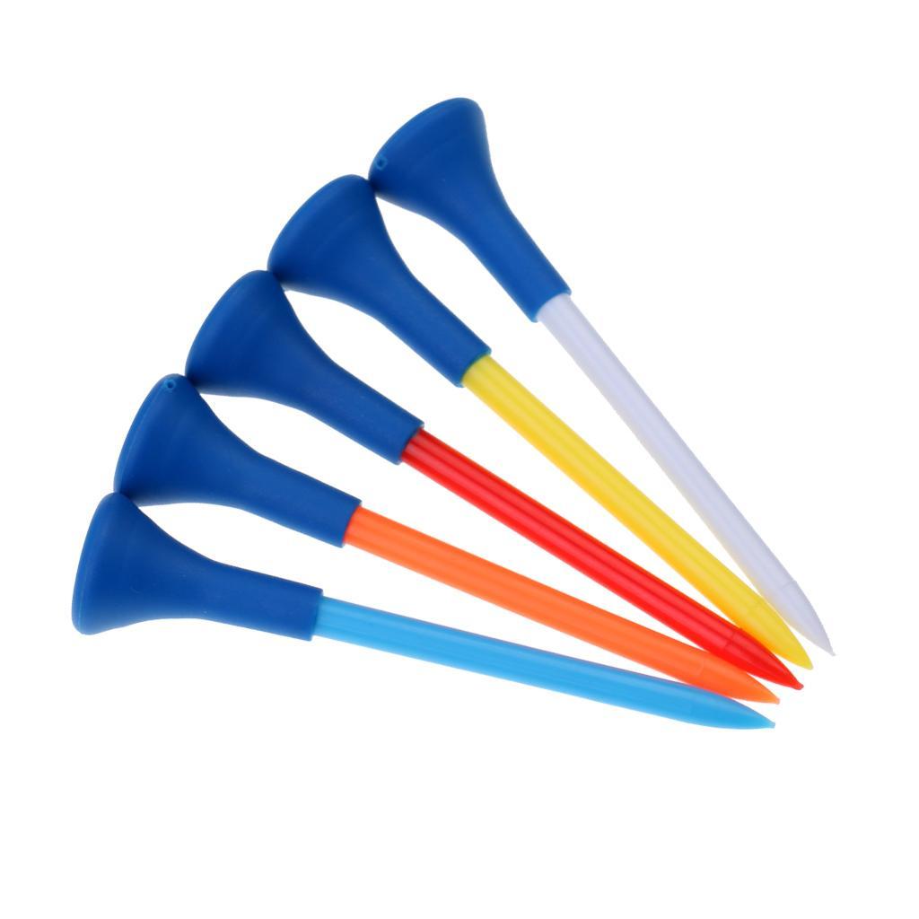 5 Pieces 70mm Durable  golf professional tees Rubber  Random Color