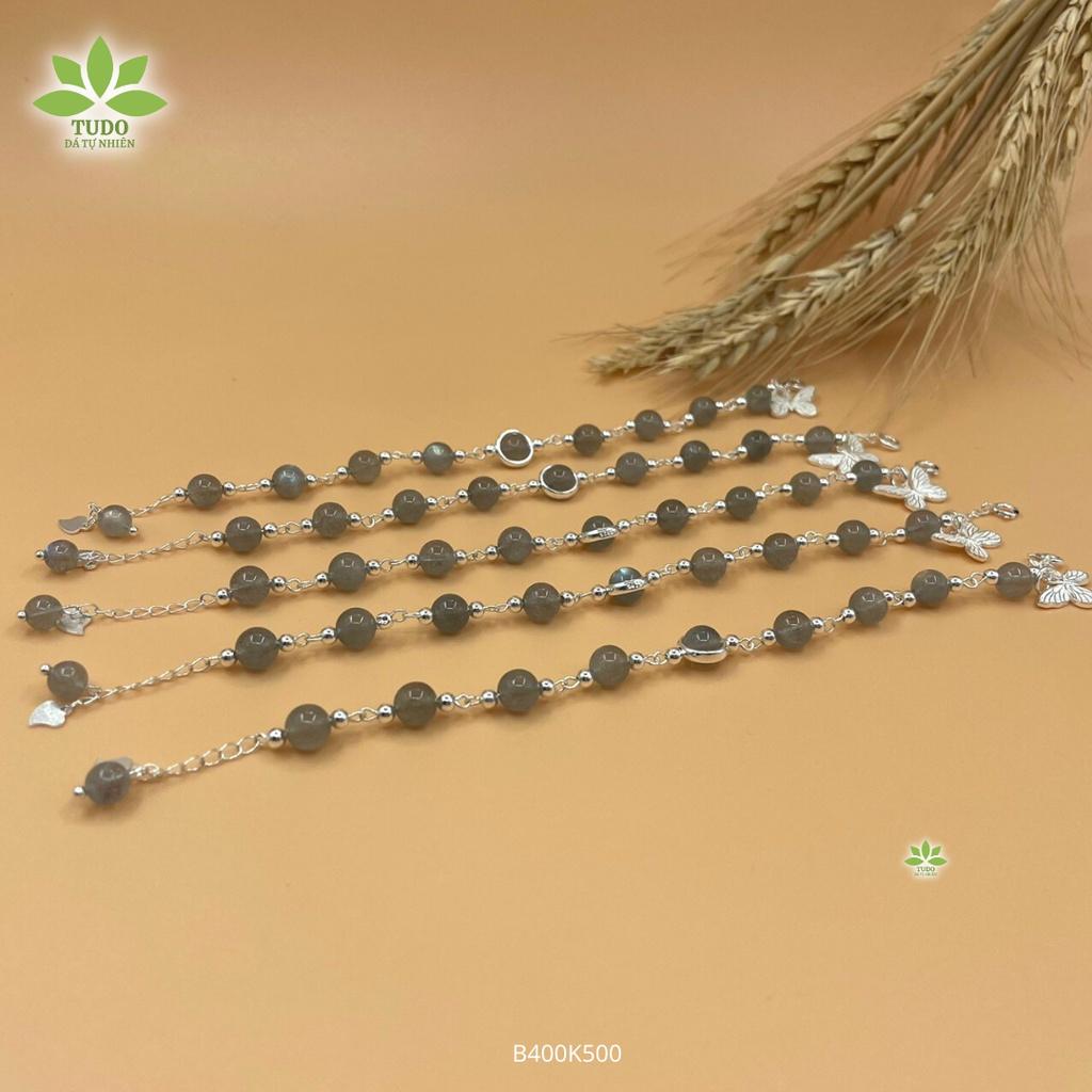 Lắc Tay Nữ Bạc Cao Cấp Xà Cừ Mix Charm Hồ Điệp Mệnh Thủy, Kim TUDO B400K500