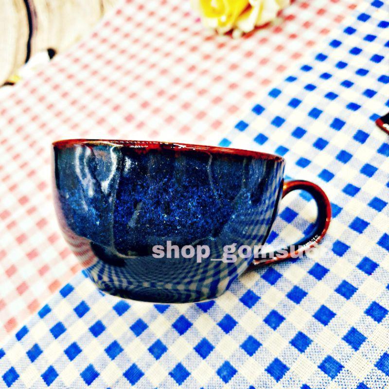 Bộ cốc tách uống cafe, gồm cốc, đĩa kê và thìa - Men hỏa biến cao cấp