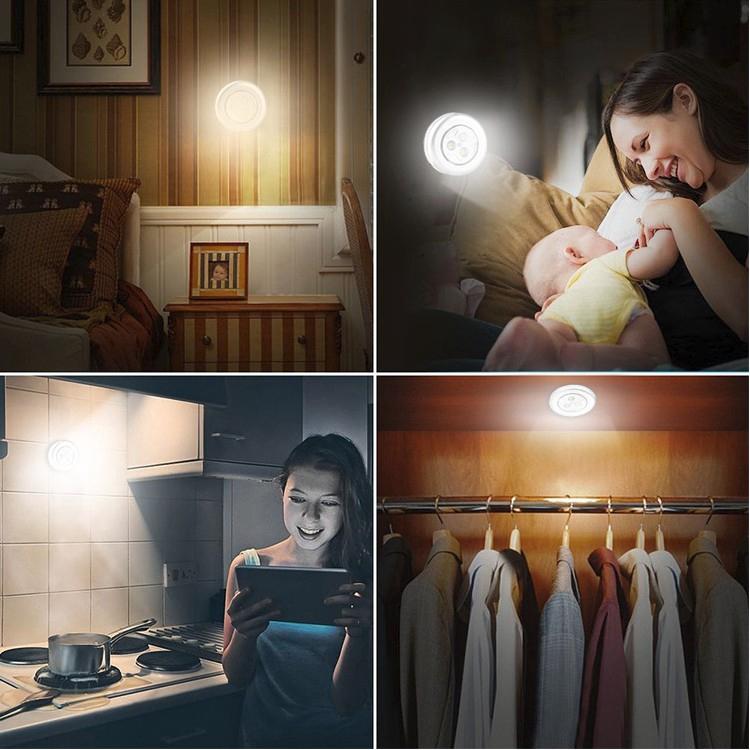 Đèn LED 3 bóng không dây cảm ứng chạm tiện dụng