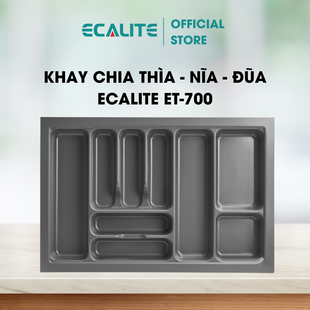 Khay chia thìa dĩa nhựa cao cấp Ecalite ET-700 - Dành cho ngăn kéo rộng 700mm - Hàng chính hãng