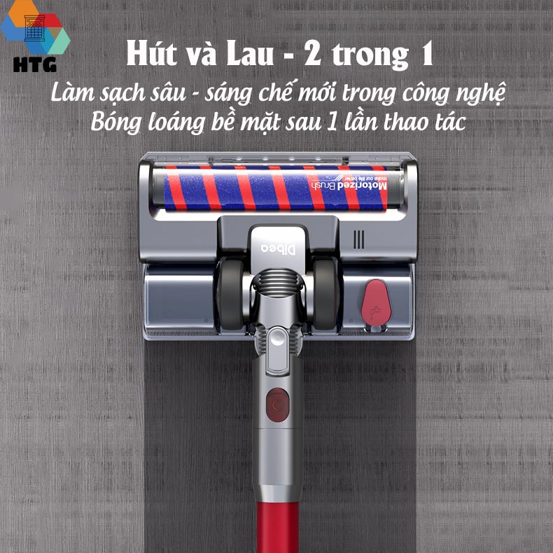 Máy hút bụi không dây Dibea F20Max Hàng Chính Hãng, hút và lau tiện lợi, giường nệm sofa diệt khuẩn UV