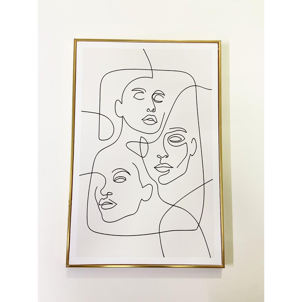 TRANH DECOR PHÒNG NGỦ HIỆN ĐẠI 30X45CM - KHUNG GOLD TINH TẾ