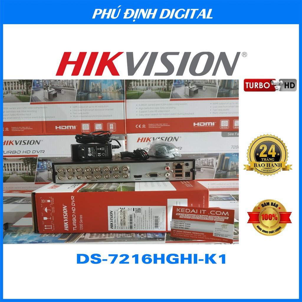 ( CHÍNH HÃNG) Đầu ghi hình HDTVI 16 kênh Hikvision mã DS-7216HGHI-K1 - Hàng Chính Hãng