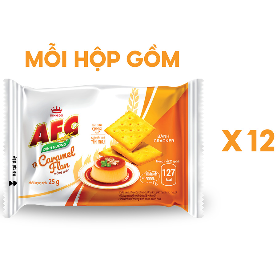 Hình ảnh Bánh Dinh Dưỡng AFC Vị Caramel Flan Mỏng Giòn 300g