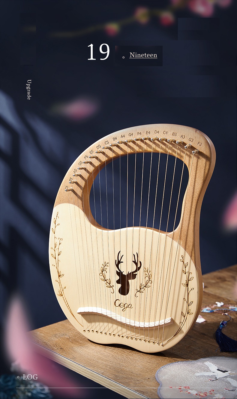 Đàn Lyre 19 dây đàn hạc Lyre Harp CEGAN-M19 Stings Đầy đủ phụ kiện LOẠI 19 DÂY tặng đàn kalimba 17 phím gỗ nguyên khối Mahagony PJLIM72