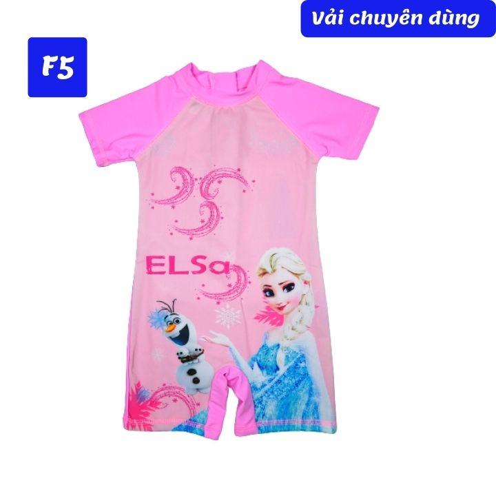 Đồ bơi liền thân cho bé gái hình Elsa - nàng tiên cá từ 10-39kg - vải chuyên dụng - thun 4 chiều