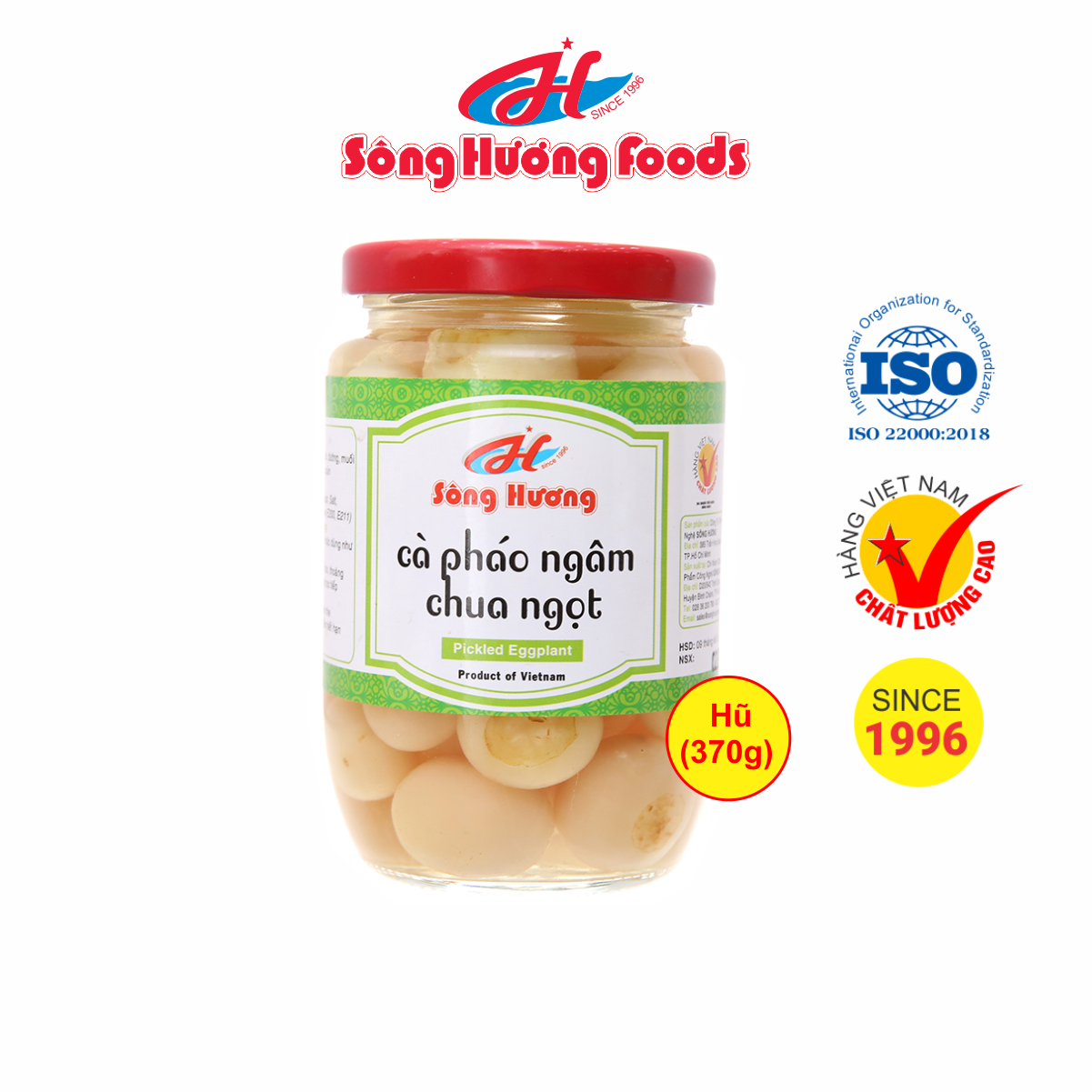 Cà Pháo Muối Ngâm Chua Ngọt Sông Hương Foods Hũ 370g