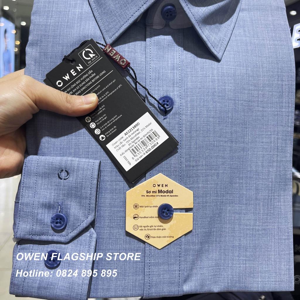 Áo Sơ mi Owen nam dài tay dáng Slimfit sợi Sồi mềm mịn mát Mã AS221389D