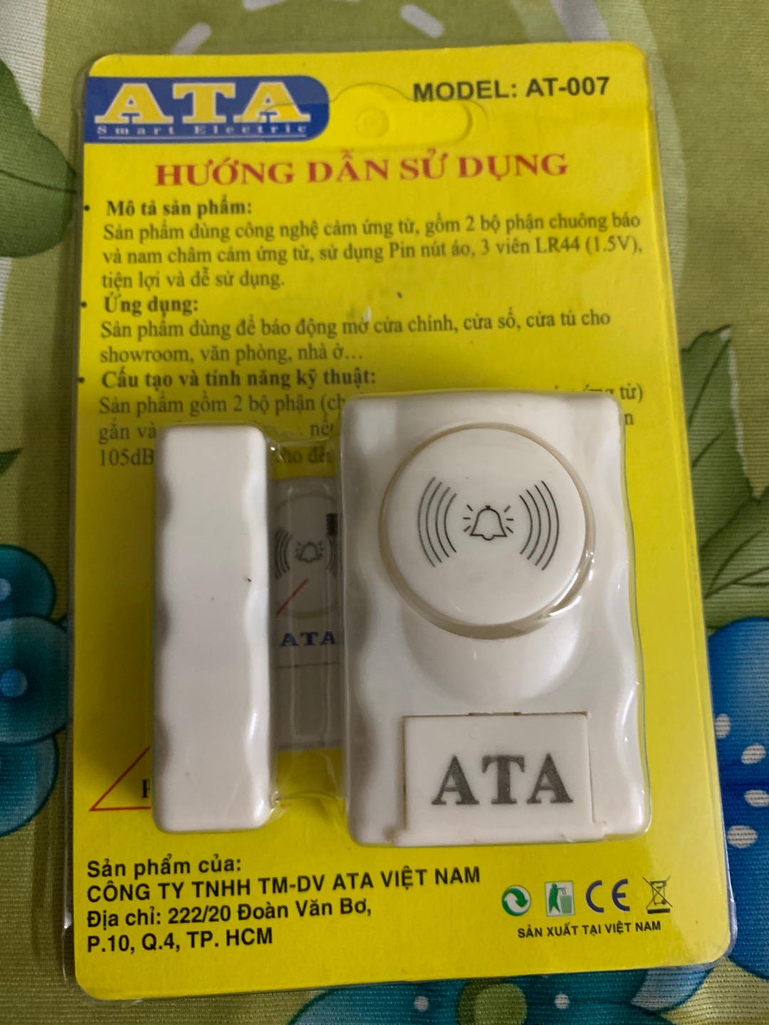 Chuông cửa ATA AT-007 dán cửa báo động chống trộm - Hàng chính hãng