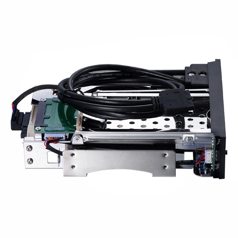 Internal Dual Slot Hard Disk Case 2.5+3.5 inch SATA HDD/SSD Enclosure Tool-free Design with 2 USB3.0 Ports Safety Locks