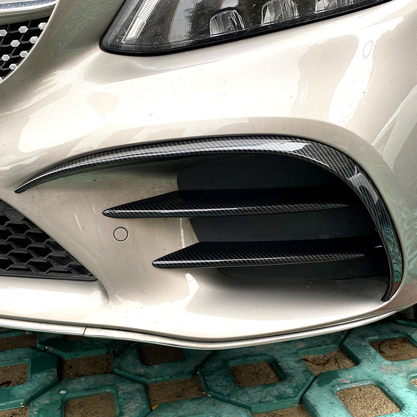 Nẹp Viền Carbon Bao Đèn Sương Mù Cản Trước Mercedes Benz C Class W205 C180 c200 C260 2019 2020 +