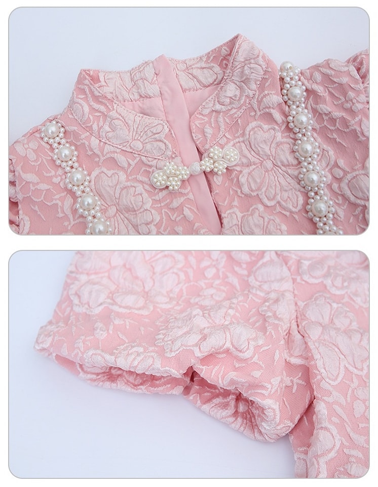 Đầm công chúa sườn xám cổ trang cho bé gái diện lê tết năm mới đẹp size 100-170 hàng Quảng Châu