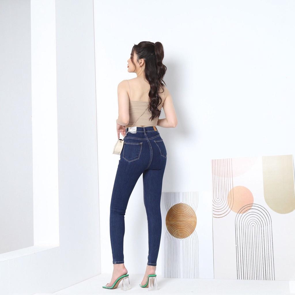 Quần Jean Nữ skinny ôm vintage lưng cao cạp cao co giãn CT JEANS